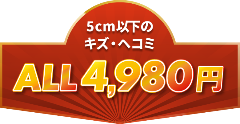 5cm以下のキズ・ヘコミ ALL 4,900円