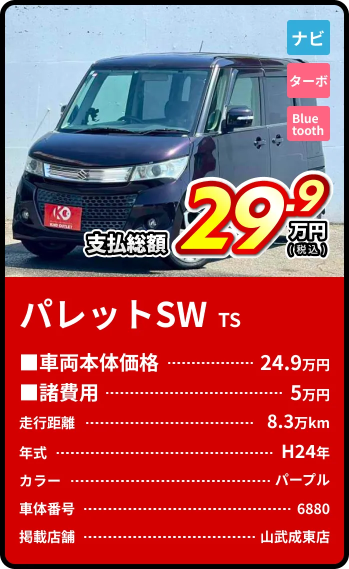パレットSW TS支払総額29.9万円
