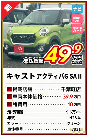 キャスト支払総額49.9万円