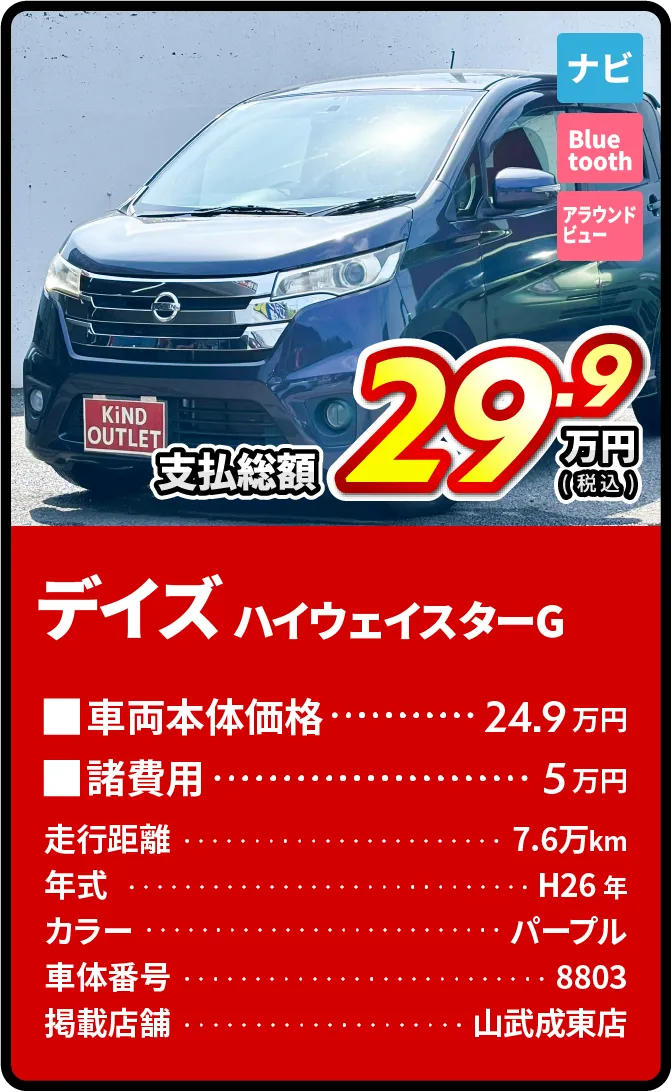 デイズ支払総額29.9万円