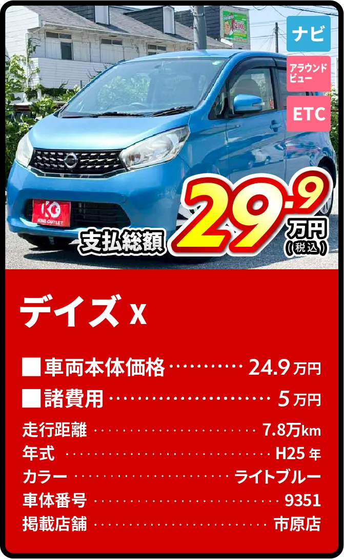 デイズ支払総額29.9万円