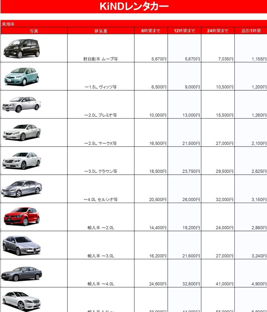 レンタカー料金表-シート1_page-0001-2 | KiND OUTLET